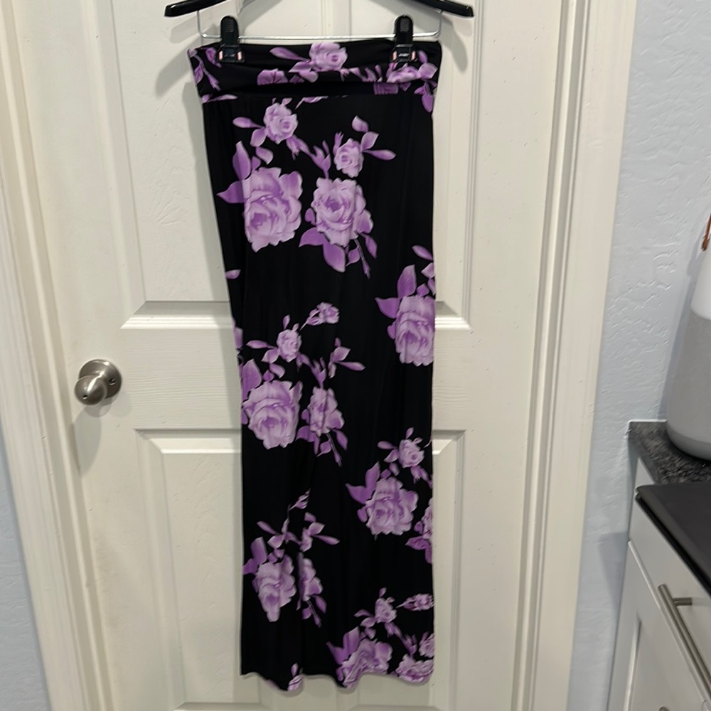 Purple long maxi skirt